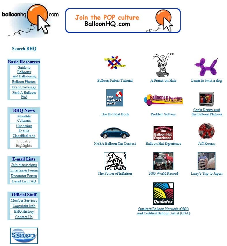 BalloonHQ CSS-driven design rolled out in December, 2002