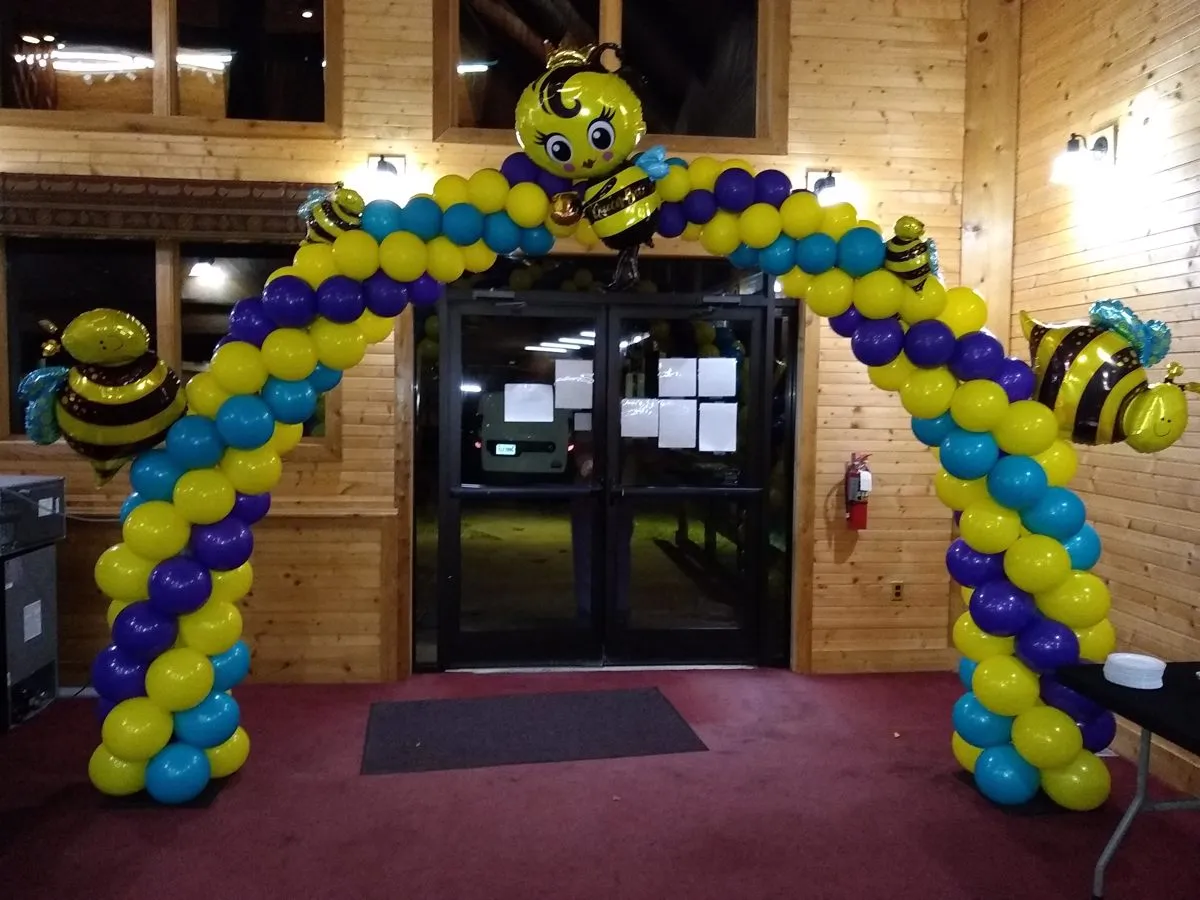 bumble bee balloon arch