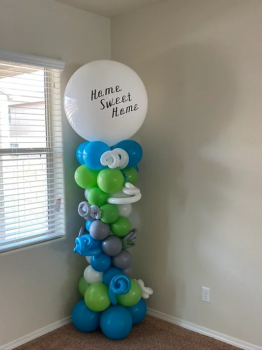 home sweet home balloon column