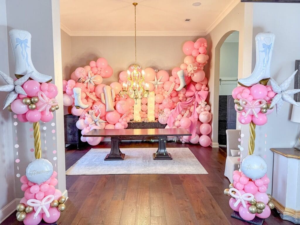 cowboy+cowgirl+boot+balloons+balloon+arch+garland+waco+texas